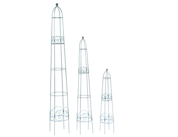 SIENA GARDEN Obelisken-Set Bastos, 3-teilig Metall dunkelgrau, unterverzinkt