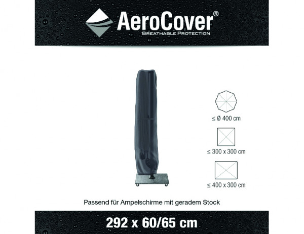 AEROCOVER Atmungsaktive Schutzhülle für Ampelschirme H292x60/65 cm, 3x4 m